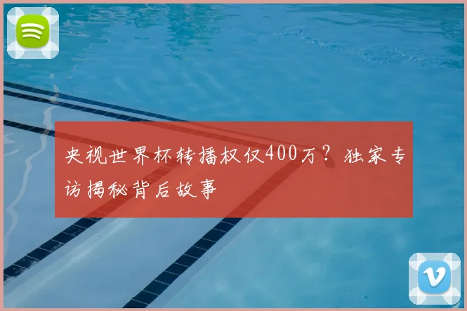 央视世界杯转播权仅400万？独家专访揭秘背后故事